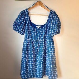 Rhode x Target | Blue Babydoll Eyelet Balloon Puff Sleeve Mini Dress
